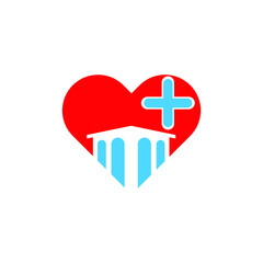 modern heart or health vector logo design