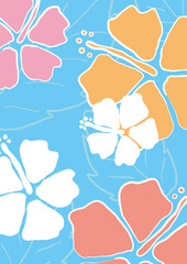 ハイビスカス　イラスト素材 - hibiscus illustration