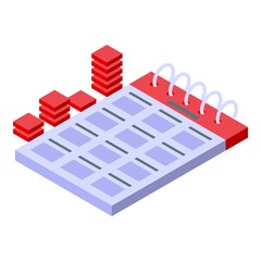 Calendar performance management icon isometric vector. Business company. Finance report