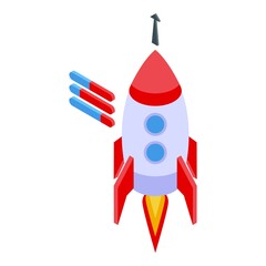 Startup rocket performance icon isometric vector. Business data. Company finance