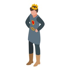 Medieval king icon isometric vector. Castle knight. Story history