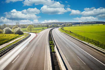 Low Car traffic on Autobahn