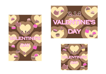 Obraz premium バレンタインポスター イラスト素材 Valentine illustration