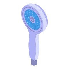 Drop shower head icon isometric vector. Water bath. Falling rain