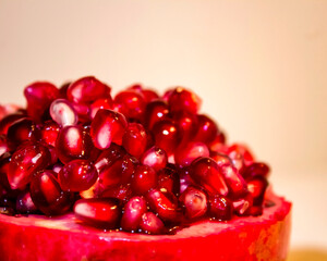 close up of pomegranate and it's seeds