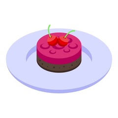 Jelly cake icon isometric vector. German cuisine. Dish food