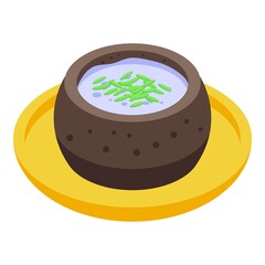 Bread soup icon isometric vector. German dish. Dinner food
