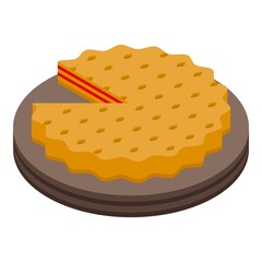 German apple pie icon isometric vector. Cuisine food. Dish dinner
