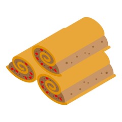 Lasagne stack icon isometric vector. Pasta food. Italian tasty
