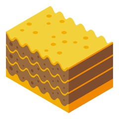 Home lasagne icon isometric vector. Italian food. Tasty recipe - obrazy, fototapety, plakaty