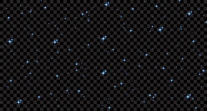 Blue night starry background. Vector horizontal design template. Dark night star background. Vector illustration