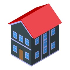 Seaside house icon isometric vector. Sea vacation. Coast ocean