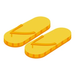 Beach slippers icon isometric vector. Sea vacation. Summer people