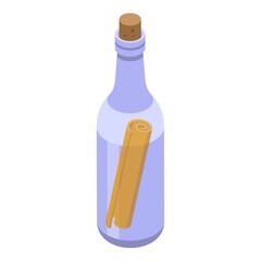 Sea letter bottle icon isometric vector. Seaside vacation. City town