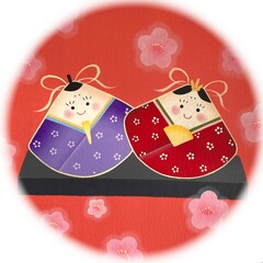 ひなまつりのイラスト　かわいいお雛様とお内裏様