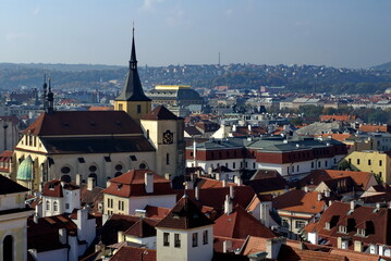 Overhead view of the Old Town, Prague, Czech Republic