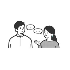 Obraz premium 会話する2人