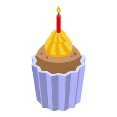 Kids party cupcake icon isometric vector. Happy cute. Fun child