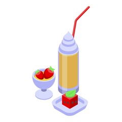 Kids party cocktail icon isometric vector. Happy cute. Child fun
