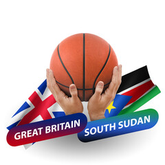 Basketball competition match, national teams great britain vs south sudan