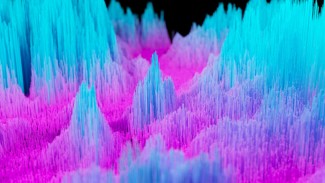 Data visualization. Futuristic infographics. Data streams graph. Abstract business background. Digital city. 3d rendering.