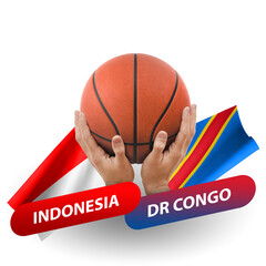 Basketball competition match, national teams indonesia vs dr congo