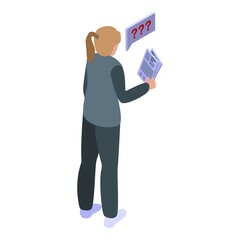 Job manager icon isometric vector. Search work. Seek employee