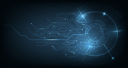 Dark blue Light Abstract Technology background.Graphic website internet.futuristic digital innovation background vector illustration.