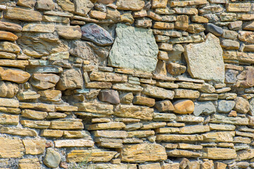 fortress wall lined with stones of different sizes