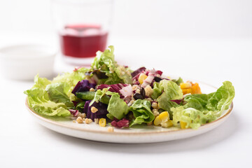 Fresh vegetables and cereal salad. Healthy and Vegetarian Meal