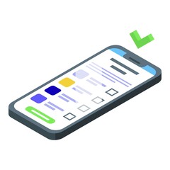 Smartphone election icon isometric vector. Booth vote. Polling voter