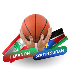 Basketball competition match, national teams lebanon vs south sudan