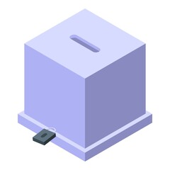Carton election box icon isometric vector. Vote people. Voting poll