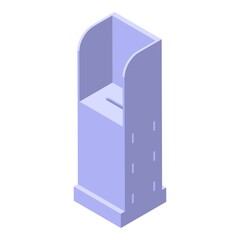 Vote box register icon isometric vector. Character election. Ballot man