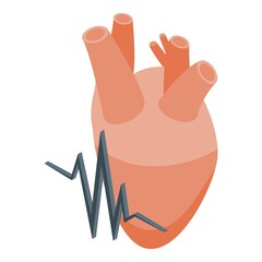 Child heart palpitation icon isometric vector. Attack health. Chest pain