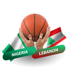 Basketball competition match, national teams nigeria vs lebanon