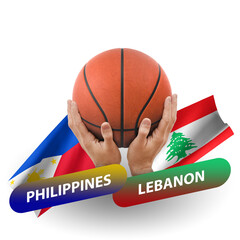 Basketball competition match, national teams philippines vs lebanon
