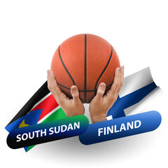 Basketball competition match, national teams south sudan vs finland