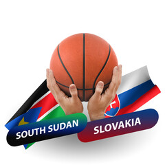 Basketball competition match, national teams south sudan vs slovakia