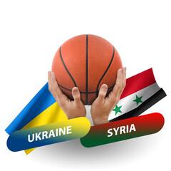 Basketball competition match, national teams ukraine vs syria