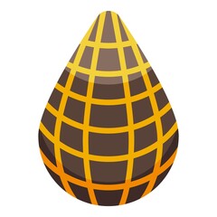 Striped chocolate egg icon isometric vector. Easter egg. Candy milk