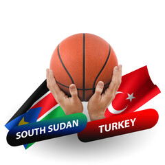 Basketball competition match, national teams south sudan vs turkey