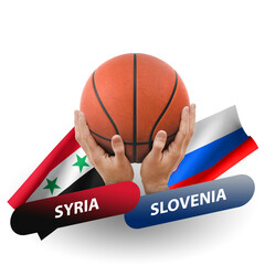 Basketball competition match, national teams syria vs slovenia