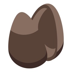Fototapeta premium Half chocolate egg icon isometric vector. Candy dark. Milk cocoa