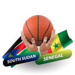 Basketball competition match, national teams south sudan vs senegal