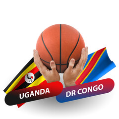 Basketball competition match, national teams uganda vs dr congo