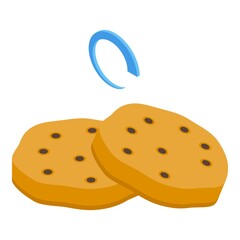 Data cookie icon isometric vector. Information policy. Legal shield