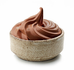 bowl of whipped chocolate cream