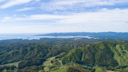 Fototapeta premium 《宮城県・南三陸》志津川湾と山々