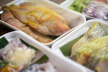 Tilapia is wrapped in a polyethylene polymer packaging